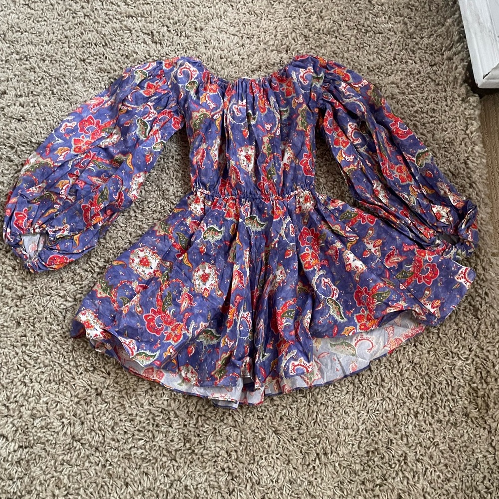 Caroline Constas purple floral dress